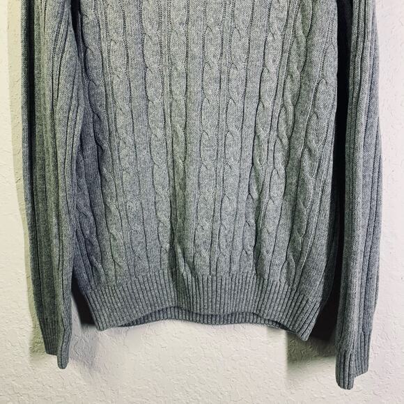 DANIELE BLASI NWT Sweater XL Italian Wool Cable Knit Quarter Zip‎ Mock Neck - Picture 6 of 11